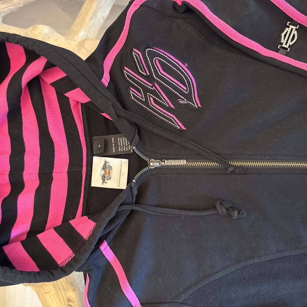 Harley-Davidson Women's Embroidered Full Zip Hooded Sweatshirt Size XS #B362